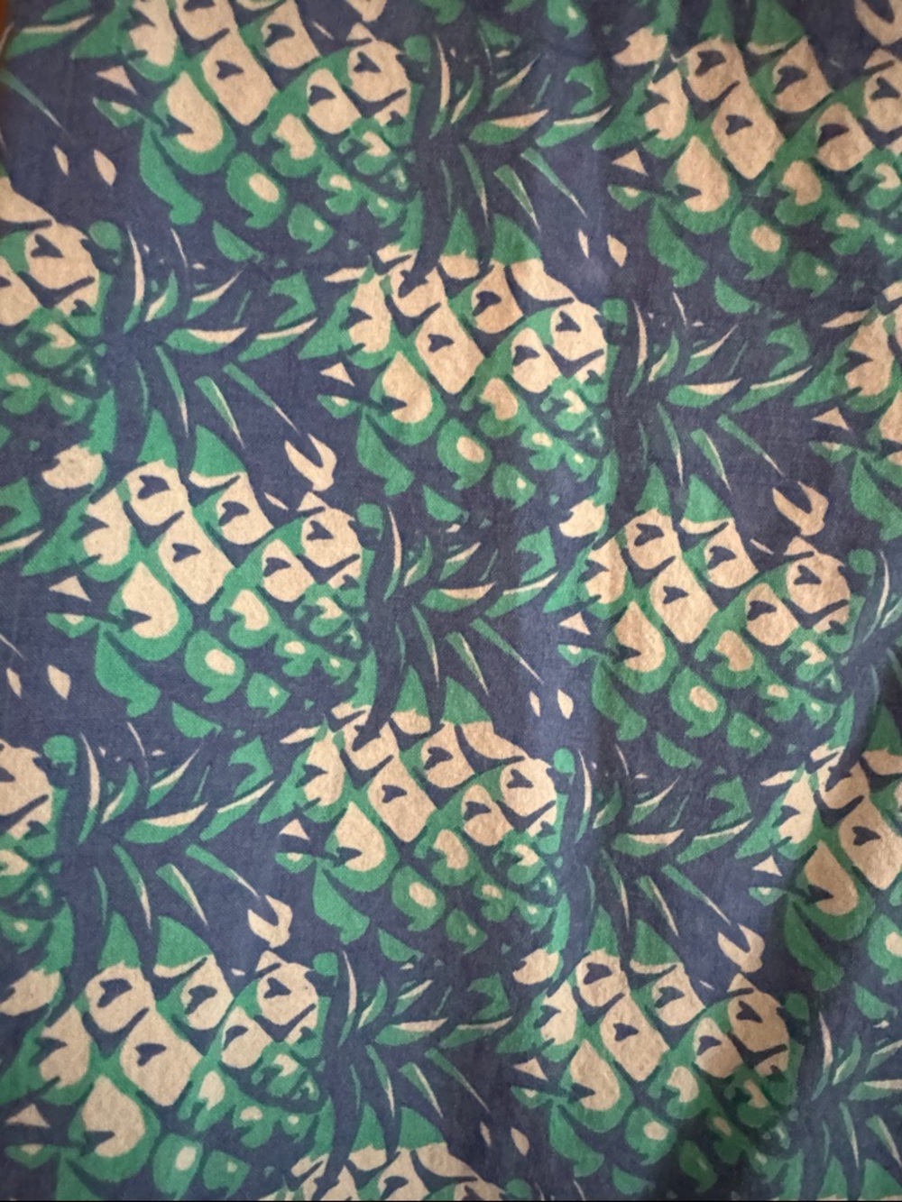 Mata Traders Blue and Teal Pineapple Print Sleeveless Tie Top - 100% cotton - Picture 3 of 3